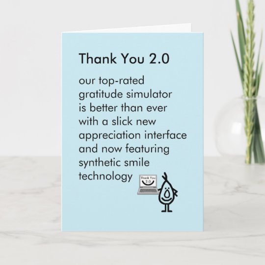 2 0ありがとう おもしろいの詩感謝していしています サンキューカード Zazzle Co Jp