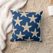 2/1ヒトデがベージュクレメパステルと海軍に クッション (ブランケット)