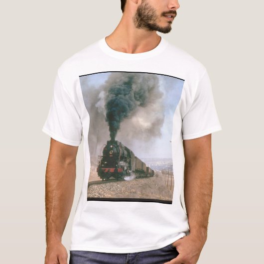 2-10-0 56309の十字無しbarren_Steamの列車 Tシャツ (正面)