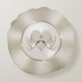 2、13、39、または8年のアニバーサリーギフト ラウンドクッション (裏面)