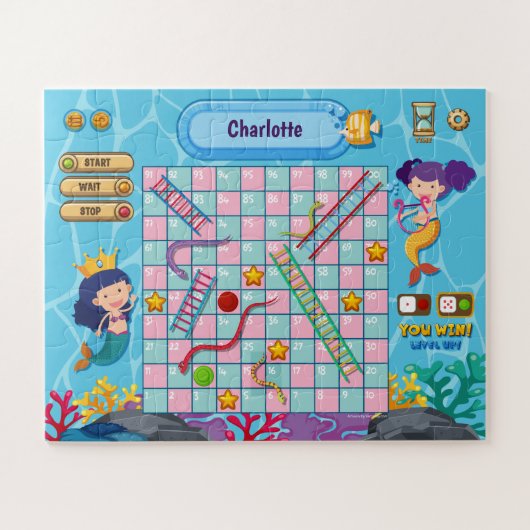 2/1、人魚は海遊びの下ではしごをヘビする。 ジグソーパズル (横)