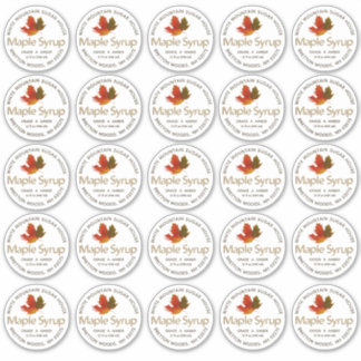 2 1/2"ワイドマウスメイソン瓶のふたラベルメープルシロップ シール
