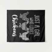 2/2は、ニワトリを愛する女おもしろいの子。 タペストリー (正面(横))