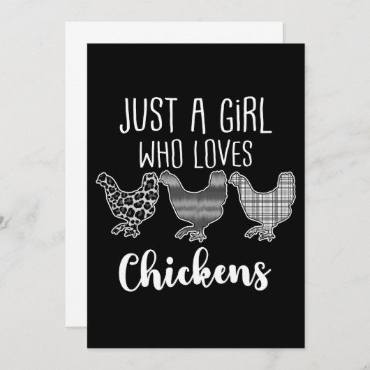 2/2は、ニワトリを愛する女おもしろいの子。 招待状 (正面/裏面)