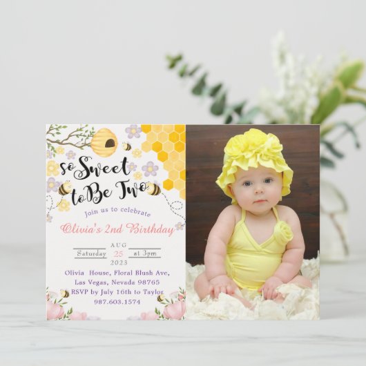 2 2歳の誕生日の写真を撮る事は非常に甘い 招待状 (スタンド正面)