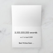 2,222,222,222秒カード(前パーソナライズされた面) カード (内部)