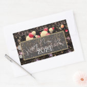 2-24の新年を祝う喜びのバナー 長方形シール (封筒)