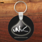 2.25インチインクドロップキーチェーン – 黒 キーホルダー (正面)