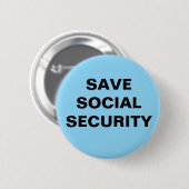 2.25インチボタン。社会救保障 缶バッジ (正面&裏面)