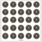 2.25インチメープルシロップ金ゴールドリーフの黒い防水 シール (シート)