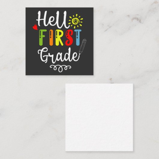 2/2 – ハローファーストグレードシャツ、1年生 スクエア名刺 (正面/裏面)