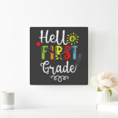 2/2 – ハローファーストグレードシャツ、1年生 スクエア壁時計 (ホーム)