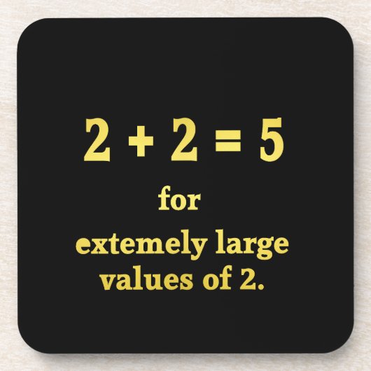 2 + 2 = 5数学のおもしろいジョーク コースター (正面)
