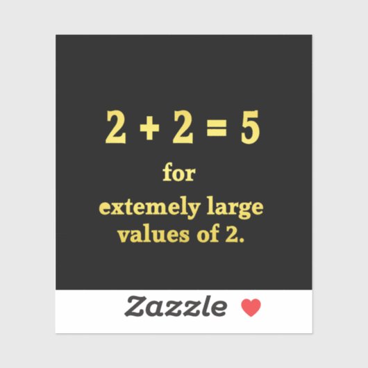 2 + 2 = 5数学のおもしろいジョーク シール (シート)