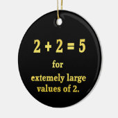 2 + 2 = 5 おもしろ数学ジョーク セラミックオーナメント (左)