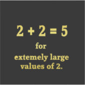 2 + 2 = 5 面白い数学ジョーク シール (正面)