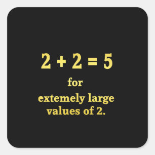 2 + 2 = 5 面白い数学ジョーク スクエアシール