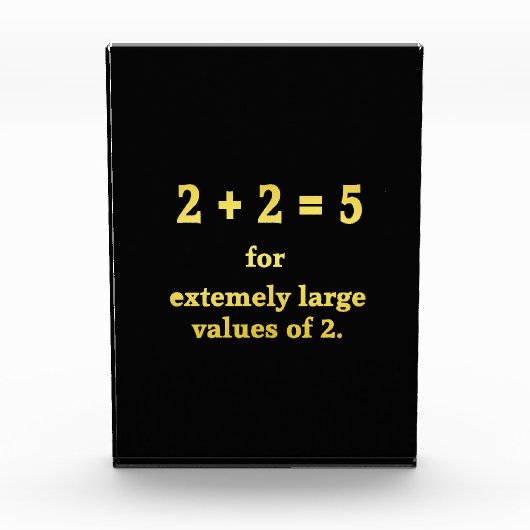 2 + 2 = 5 面白い数学ジョーク フォトブロック (正面)
