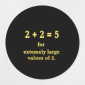 2 + 2 = 5 面白い数学ジョーク ラベル (デザイン1)