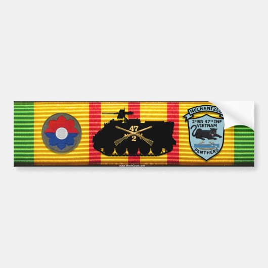 2/47th Inf. M125A1新しいパッチのステッカー バンパーステッカー (正面)