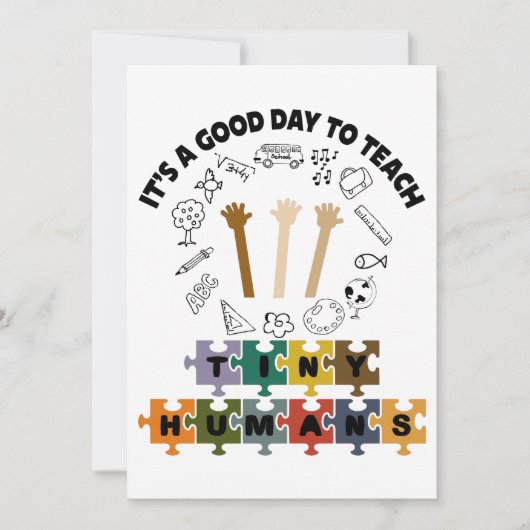 2/4、小さな人間に良い日だ教えよ、先生 サンキューカード (正面)