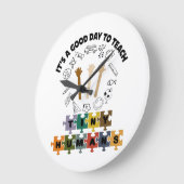 2/4、小さな人間に良い日だ教え、先生 ラージ壁時計 (傾斜)