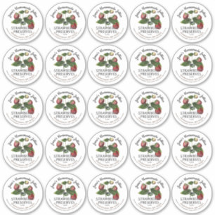 2.5インチストロベリージャム瓶ラベルとメイスンリッドラベル シール