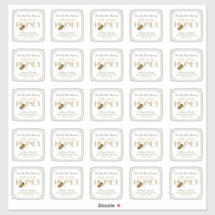 2.5インチビー飛んでいる金属金ゴールドハニーファンシー縁ど シール