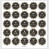 2.5インチマヌカハニーブラック金ゴールドビーラベル シール (シート)