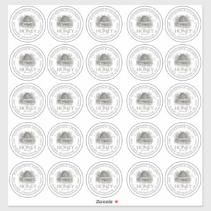 2.5インチワイドマウスメイソンハニージャーのふたラベル シール