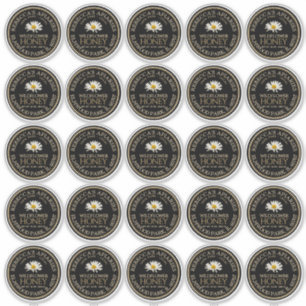 2.5インチワイルドフラワーハニーブラックデイジーカスタムラベル シール