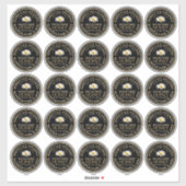 2.5インチワイルドフラワーハニーブラックデイジーカスタムラベル シール (シート)