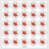 2.5インチ木材焼成メープルシロップのラベル赤メープルリーフ シール (シート)