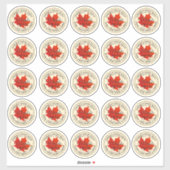 2.5インチ木材焼成メープルシロップのラベル赤メープルリーフ シール (シート)