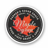 2.5インチ木材焼成メープルシロップのラベル赤メープルリーフ シール
