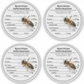 2.5インチ澄んオーストラリアの蜂蜜の栄養とミツバチ シール (正面)