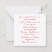 2.5インチx 2.5インチフラットノートカード – メモリ内 ノートカード (正面)