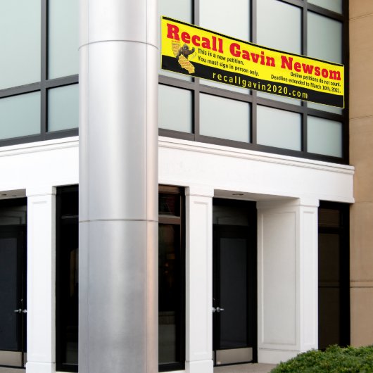 2.5フィートx 12フィートrecallgavin2020バナー（最大） 横断幕 (ビルの外側)