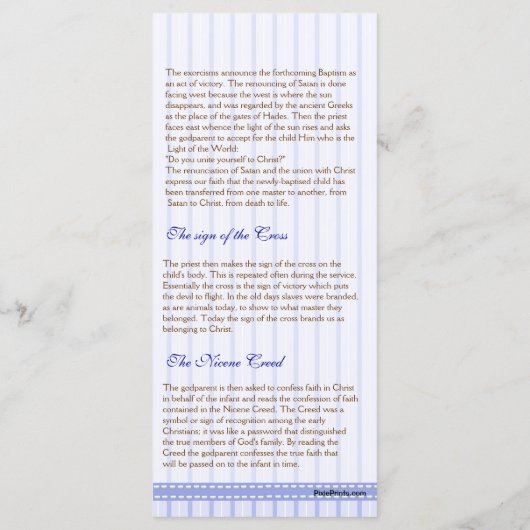2/5ページのギリシャ正教会の洗礼プログラム プログラム (裏面)