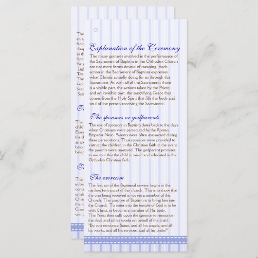 2/5ページのギリシャ正教会の洗礼プログラム プログラム (正面/裏面)