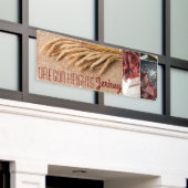 2.5’x6’ビジネス発表Burlap Sackの小麦 横断幕 (ビルの外側)