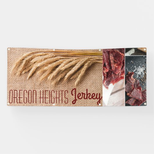 2.5’x6’ビジネス発表Burlap Sackの小麦 横断幕 (横)