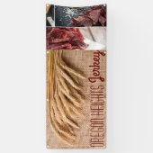2.5’x6’ビジネス発表Burlap Sackの小麦 横断幕 (縦)