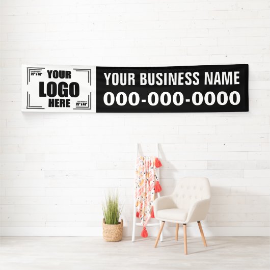 2.5' x 12'ロゴはこちら(ロゴバナー付き) 横断幕 (インサイチュ)