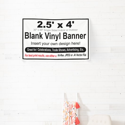 2.5' x 4'デザイン 横断幕 (インサイチュ)