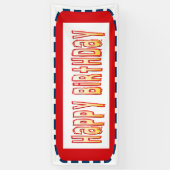 2.5' x 6'バナーHAPPYbirthday Happy+誕生日 横断幕 (縦)