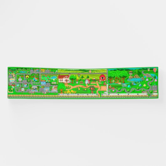 2.5x12車用の町 – 農場 – キャンプ場の道路バナー 横断幕 (横)