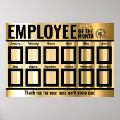 2.5x3インチ写真従業員の月次認識 ポスター (正面)