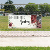 2.5'x6'ビジネスのお知らせホワイトローズ金ゴールド地域 横断幕 (インサイチュ)