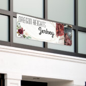 2.5'x6'ビジネスのお知らせホワイトローズ金ゴールド地域 横断幕 (ビルの外側)